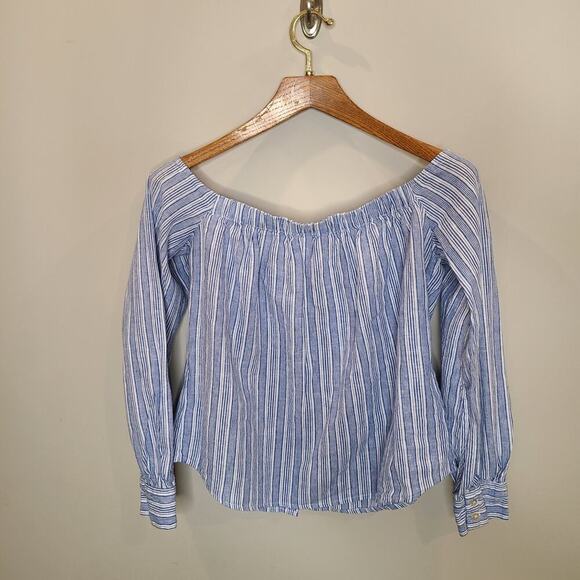 Free People Size Small Blue Hello There Beautiful Blouse - Picture 7 of 12